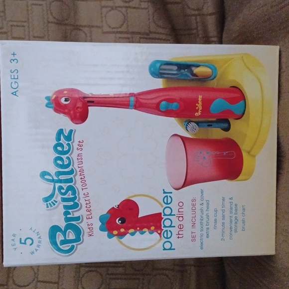 brusheez Bath New Brusheez Kids Electric Toothbrush Set Pepper The Dino Poshmark